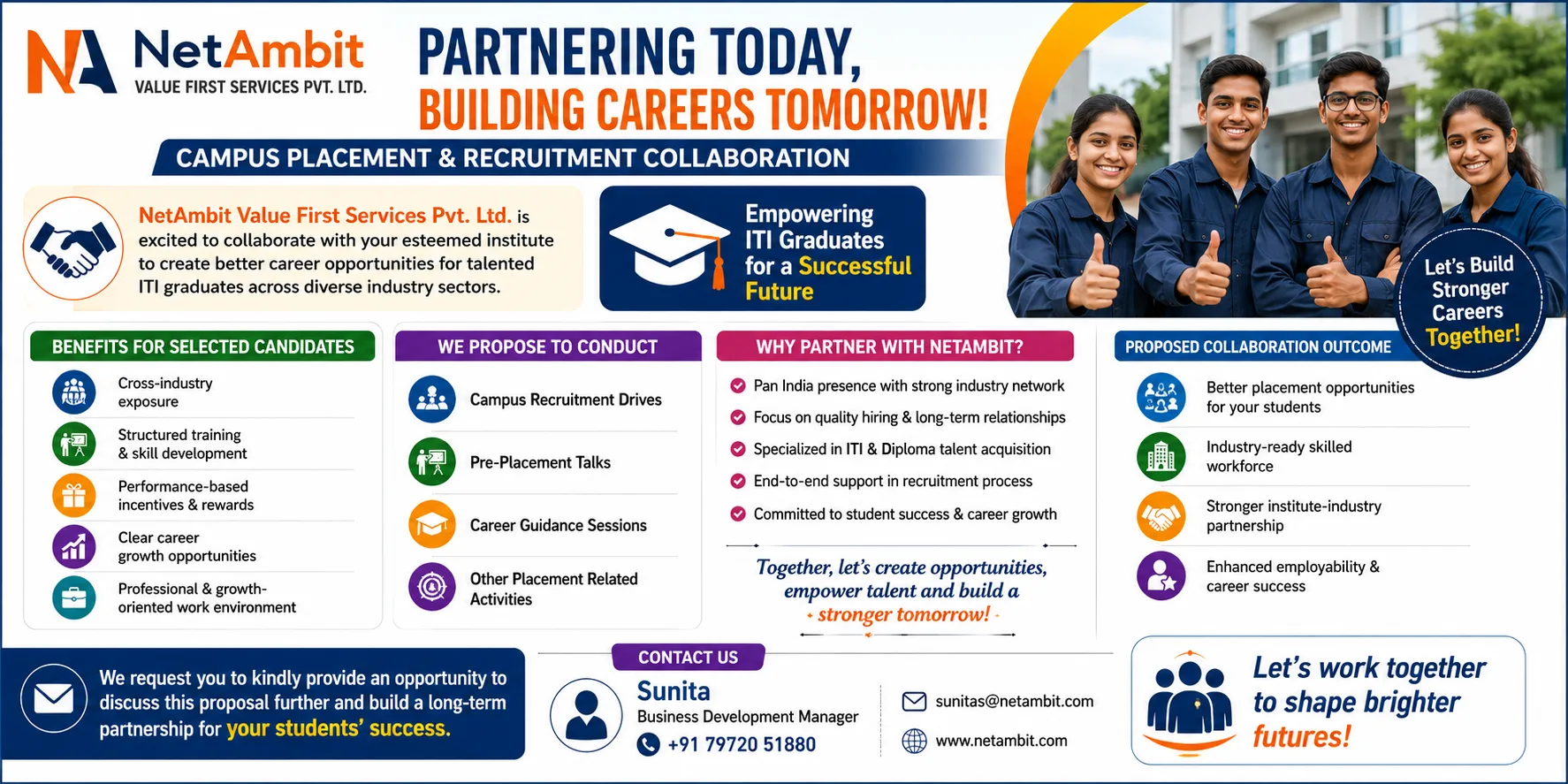 NetAmbit Value First Services Pvt. Ltd. — Campus Placement & Recruitment Collaboration — ITI Graduates